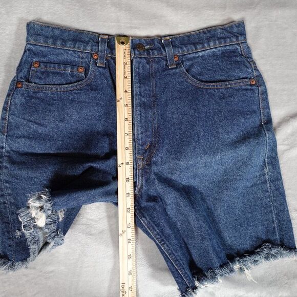 Vintage Levis Cut Off Denim Shorts Mens 32 (Estimated) 7” Altered Distressed 90s - Picture 11 of 11